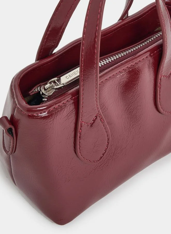 Styli Patent Handbag with Double Handle