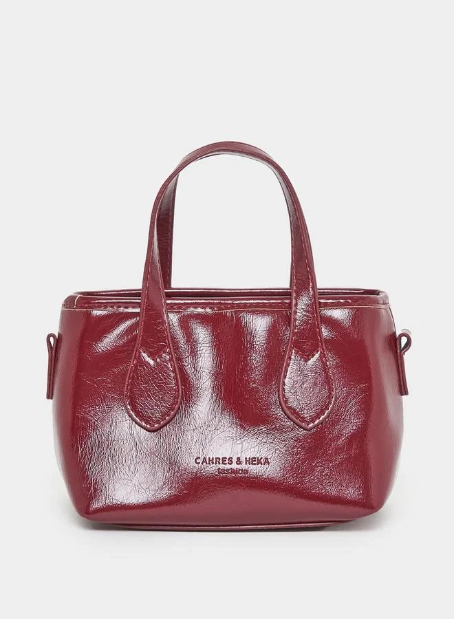 Styli Patent Handbag with Double Handle