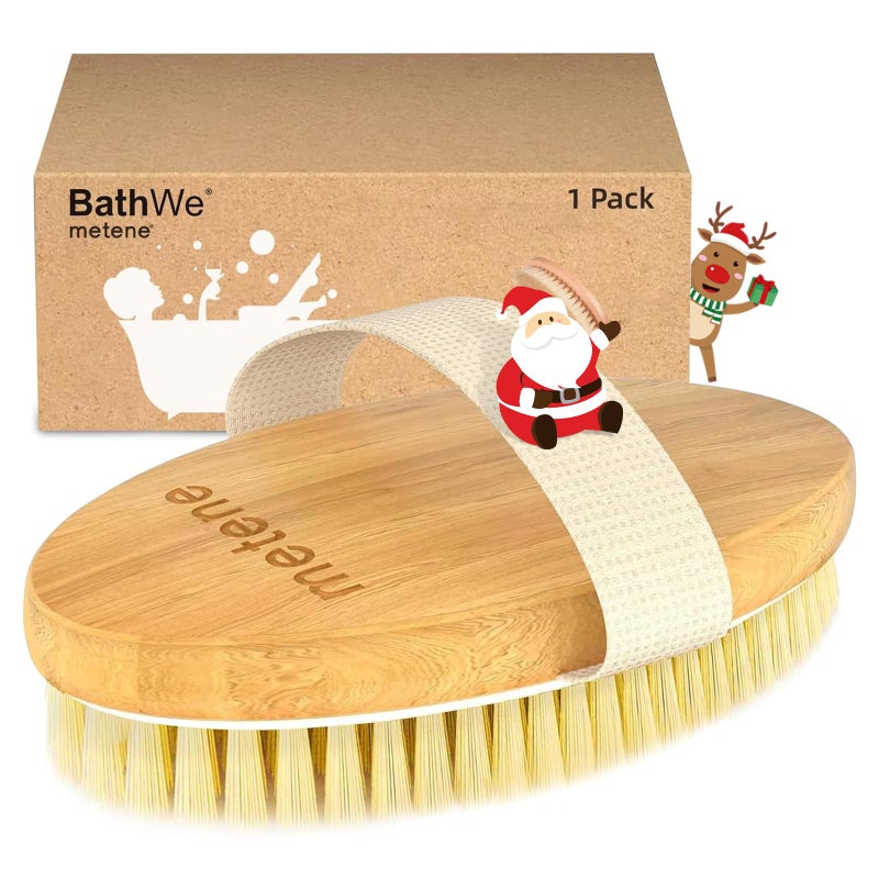 Metene Dry Brushing Body Brush, Exfoliating Body Scrubbers, Natural Bristles for Dry Skin, Improve Circulation, Stop Ingrown Hairs, Reduce Acne and Cellulite - Image 1