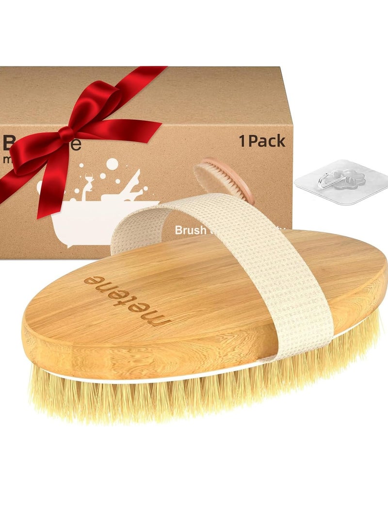 Metene Metene Dry Brushing Body Brush, Exfoliating Body Scrubbers, Natural Bristles for Dry Skin, Improve Circulation, Stop Ingrown Hairs, Reduce Acne and Cellulite - Image 1
