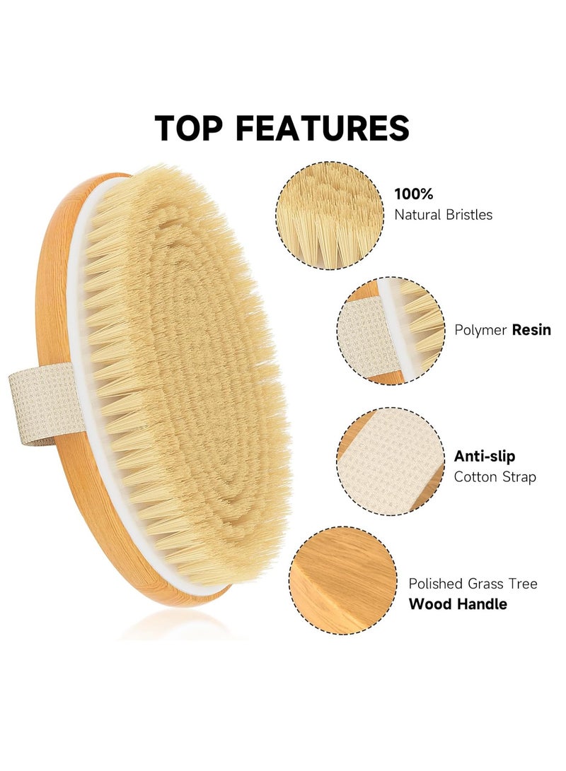 Metene Metene Dry Brushing Body Brush, Exfoliating Body Scrubbers, Natural Bristles for Dry Skin, Improve Circulation, Stop Ingrown Hairs, Reduce Acne and Cellulite - Image 2