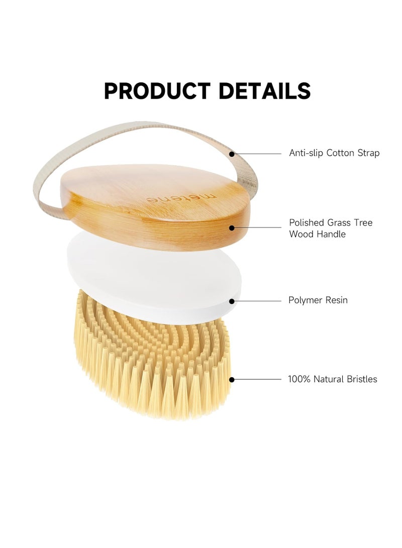 Metene Metene Dry Brushing Body Brush, Exfoliating Body Scrubbers, Natural Bristles for Dry Skin, Improve Circulation, Stop Ingrown Hairs, Reduce Acne and Cellulite - Image 4