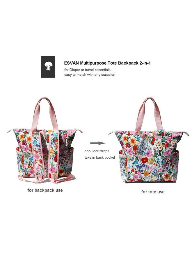 ESVAN ESVAN Diaper Tote Bag Backpack 2 in 1 for Women Multifunctional Large Capacity with Insulated Pockets Travel  - Image 3