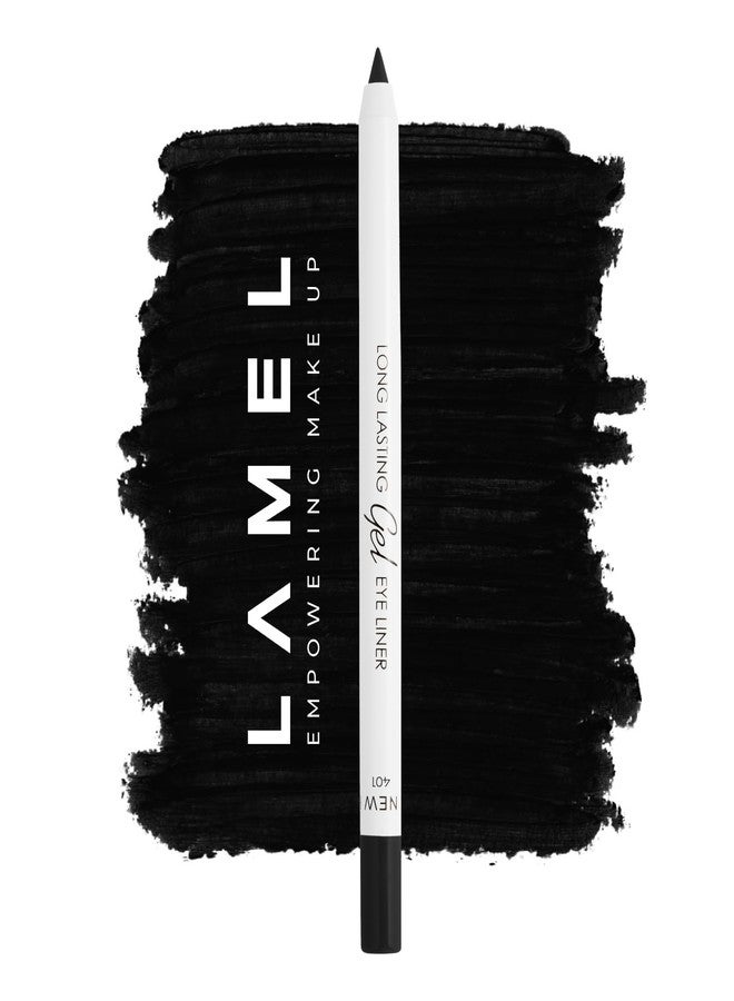LAMEL قلم تحديد العيون الأسود من لاميل، قلم جل تحديد العيون طويل الأمد، محدد عيون مقاوم للماء، مقاوم للتلطخ، قلم عيون كريمي، مكياج مقاوم للعرق، عالي الصبغة (درجة 401) - Image 1