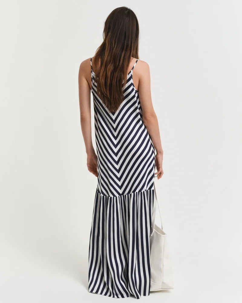 GANT Maxi Chevron Striped Strap Dress
