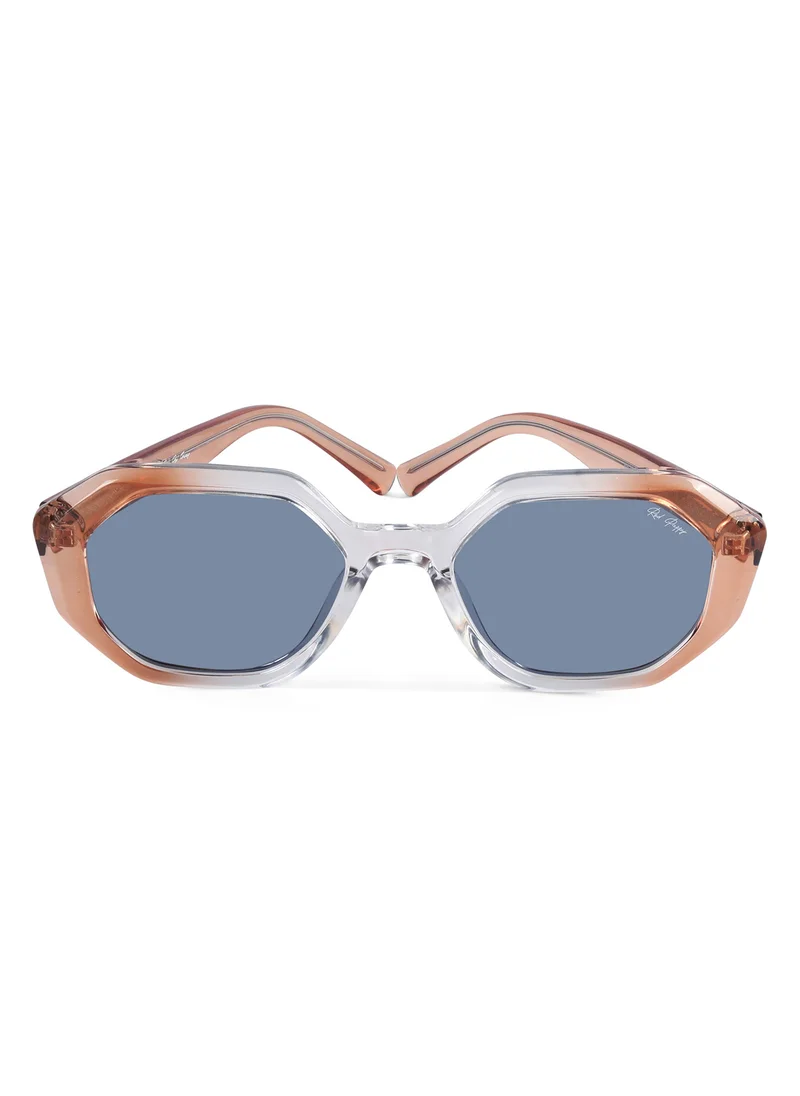 Woggles Rayvex Black Polarized Hexagonal Sunglasses