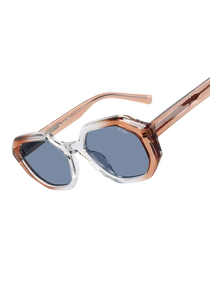 Woggles Rayvex Black Polarized Hexagonal Sunglasses
