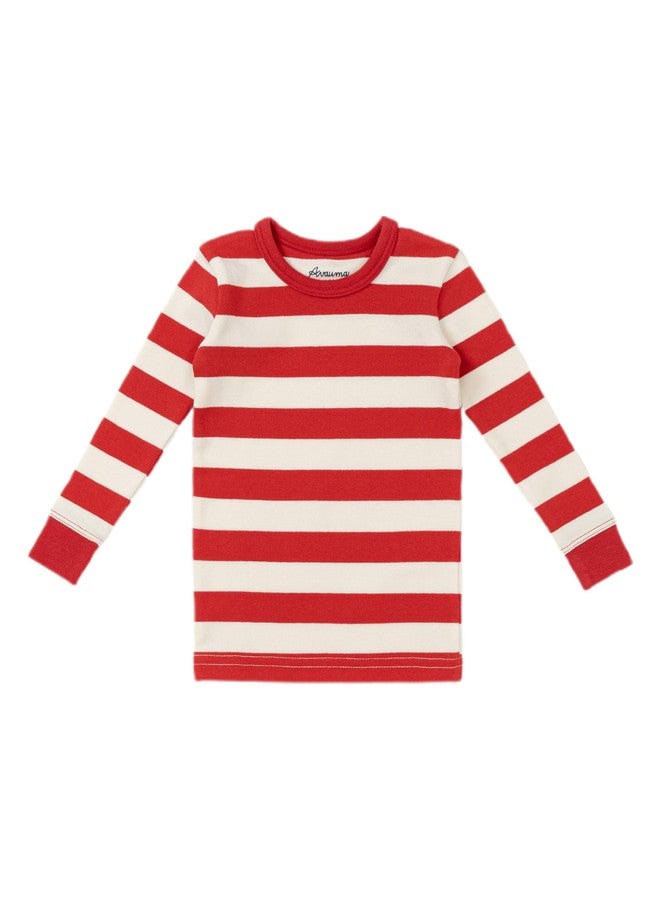 AVAUMA Baby Boys Girls Pajamas Sets 6M-10Y Kids Cute Toddler Christmas Stripe Pattern Design Pjs Cotton Sleepwear (RedST/RedCuff.5T) - Image 4