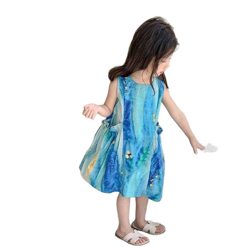 فستان صيفي للبنات أميرة شاطئ فستان أطفال ظهرية - Image 5