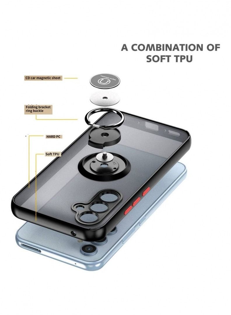 HEXABEX جراب Samsung Galaxy A24، غطاء خلفي واقي بحلقة معدنية لهاتف Samsung A24 باللون الأخضر - Image 2