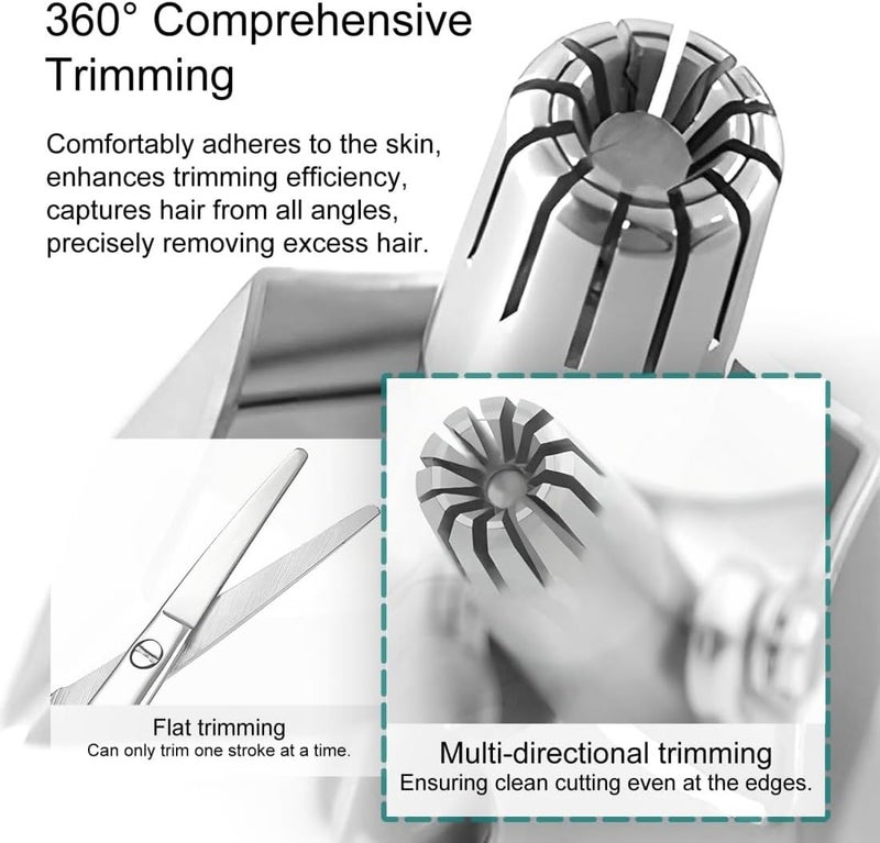Excefore Nose Hair Trimmer, Man and Women Ear and Nose Hair Trimmer, Waterproof, Easy to Carry, Travel Essentials, Manual, Keeps it Hygienic for Ear Hair, Eyebrow Hair, Moustache and Sideburns (2 Pieces) - Image 4