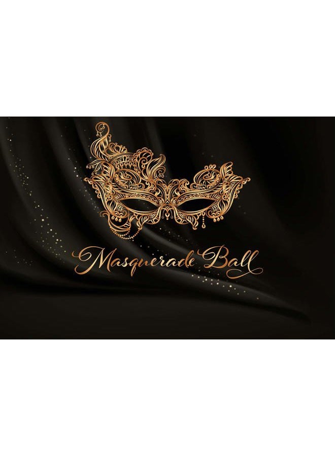 SSCSTS Golden Mask Backdrop 9x6ft Shining Retro Golden Mask Masquerade Ball Black Photography Background Mardi Gras Masquerade Carnival Party Banner LYST1097 - Image 4