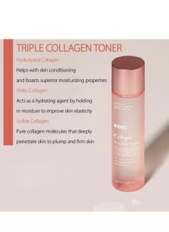 KOEC Triple Collagen Toner, Hydrolyzed, Atelo, & Soluble Collagen for Deep Hydration & Plump Skin - Fast-Absorbing Formula for All-Day Suppleness, Korean Skincare (3.38 fl.oz.)  - Image 2