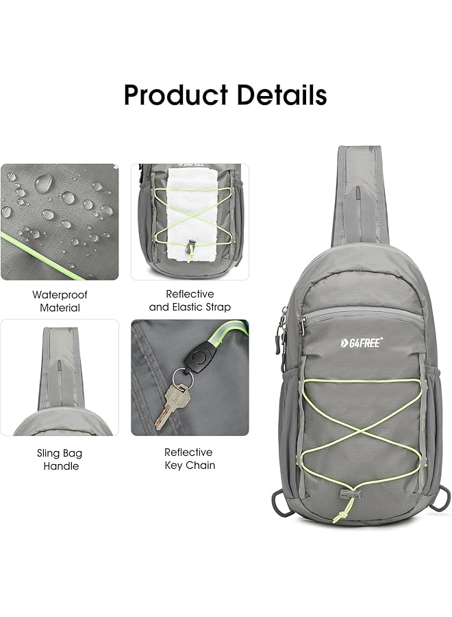 G4Free RFID Blocking Crossbody Sling Chest Bag Hiking Daypack Backpack Water Resistance Nylon with Front Phone Pocket for Women Men - Image 5