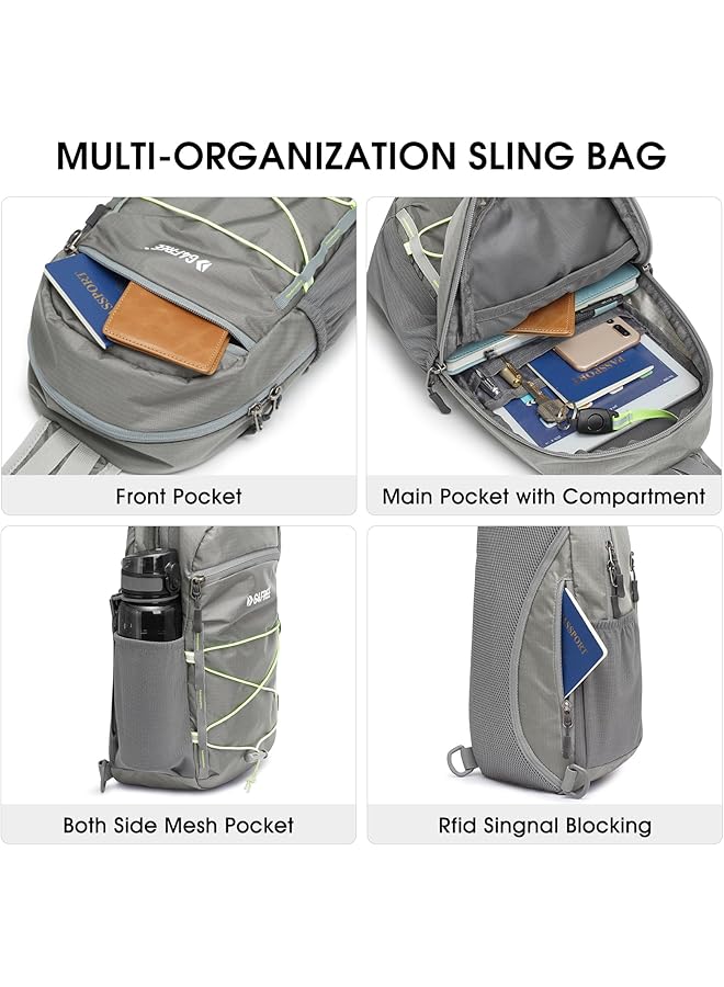 G4Free RFID Blocking Crossbody Sling Chest Bag Hiking Daypack Backpack Water Resistance Nylon with Front Phone Pocket for Women Men - Image 3