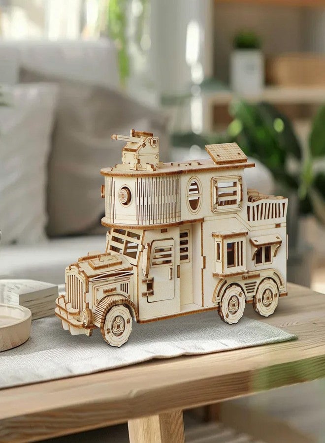 Foyucool 3D Wooden Puzzle for Adults, DIY Motor Home Model, Creative Assembly Model Building for Adults, DIY Assembly Puzzle, Woodcraft Kit for Christmas Day - Image 5