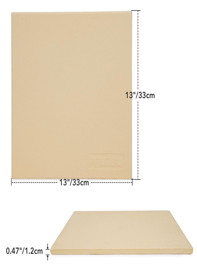 Mimiuo 13 Inch Square Pizza Stone for Oven & BBQ Grill - Heavy Duty Cordierite Baking Stone, Compatible with Ooni Fyra/Koda/Karu 12, Thermal Shock Resistant up to 2200℉ - Perfect Crispy Crust Pizza - Image 2