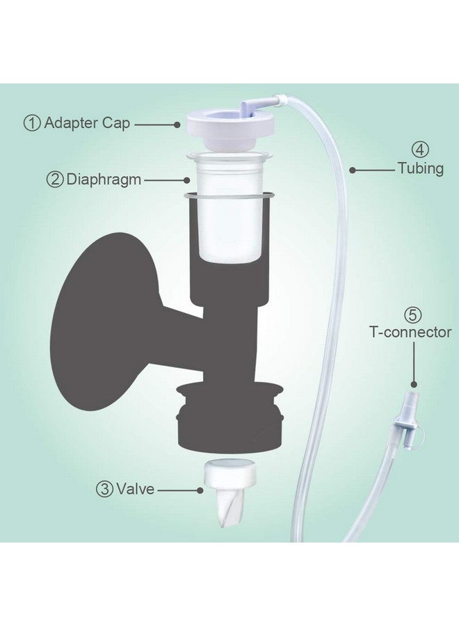 Maymom Maymom Pump Parts Compatible with Ameda Purely Yours Pumps, MYA Joy; Incl. Top Cap, Silicone Membrane, Duckbill, Tubing and Adapter; Replaces Ameda Spare Parts - Image 2