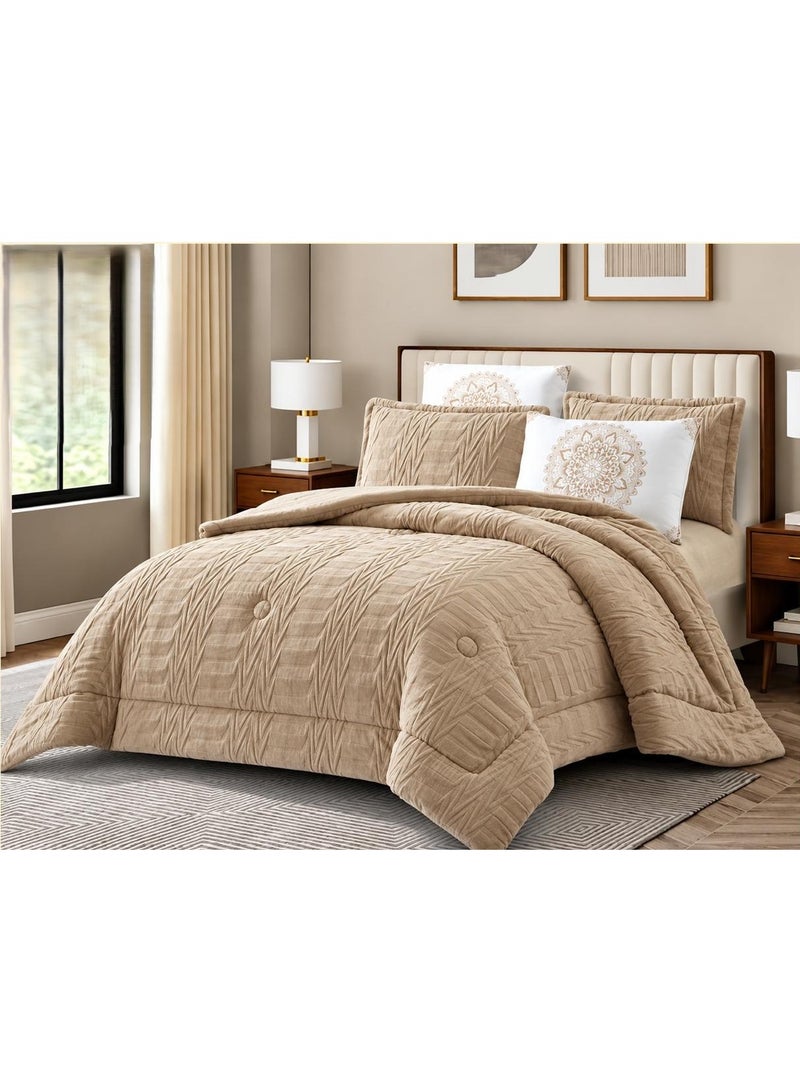 Luxury 6-piece winter comforter set for a double bed, with heavy filling (230×250 cm)