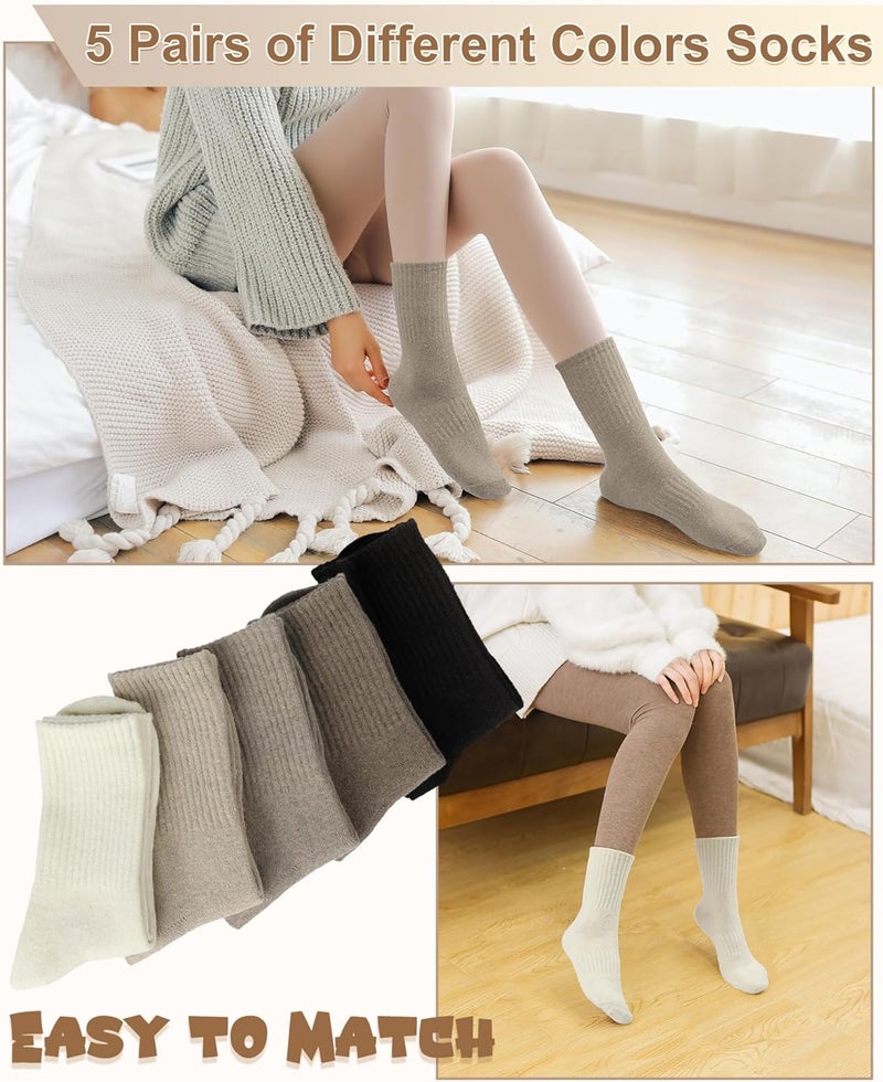 YSense Womens Wool Socks, Winter Boot Socks Stocking Stuffers Gifts for Women Men Warm Crew for Hiking - Image 4