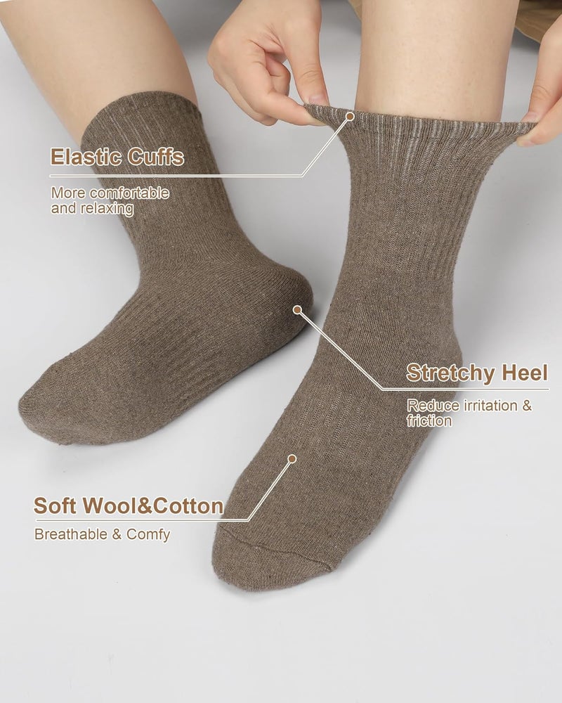 YSense Womens Wool Socks, Winter Boot Socks Stocking Stuffers Gifts for Women Men Warm Crew for Hiking - Image 3