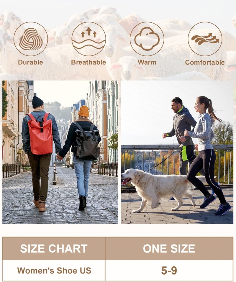 YSense Womens Wool Socks, Winter Boot Socks Stocking Stuffers Gifts for Women Men Warm Crew for Hiking - Image 5