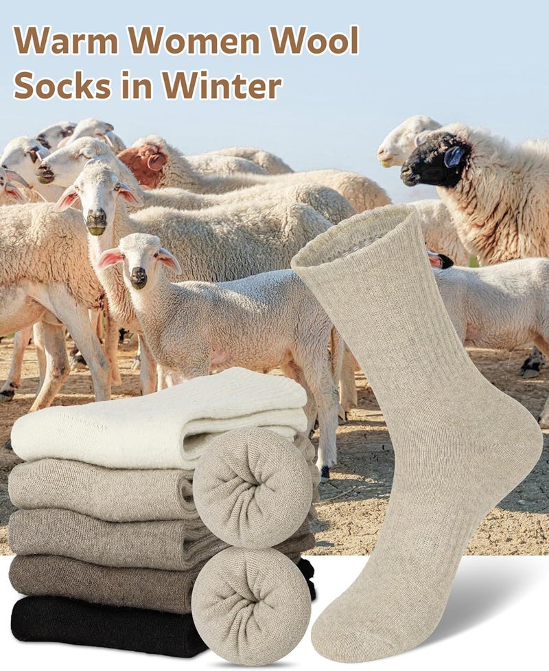 YSense Womens Wool Socks, Winter Boot Socks Stocking Stuffers Gifts for Women Men Warm Crew for Hiking - Image 2