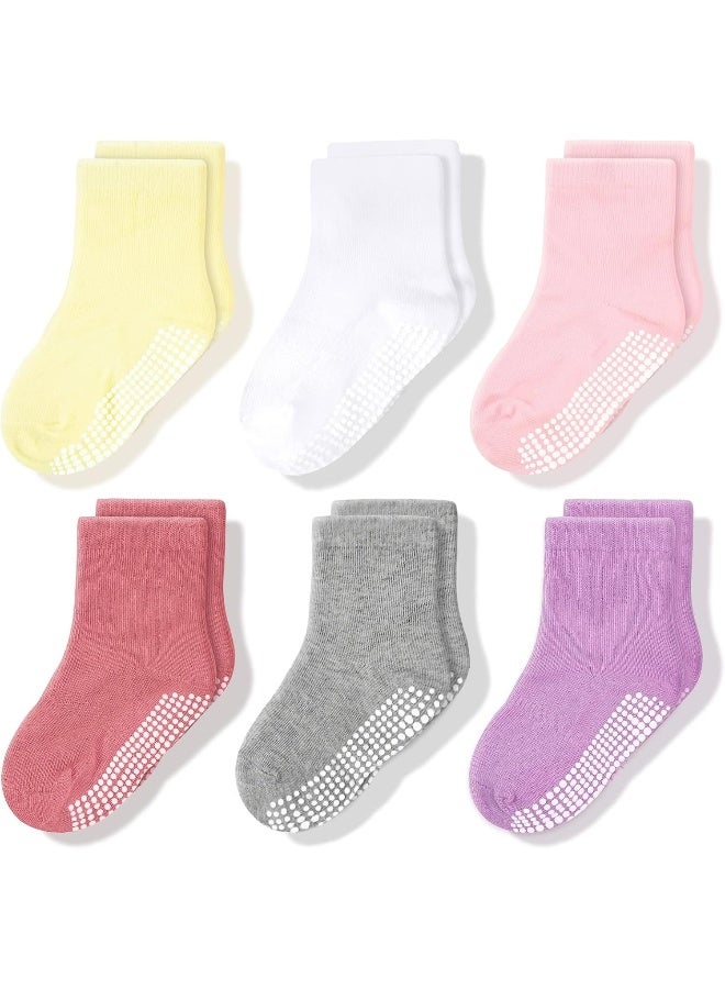 CozyWay CozyWay Non Slip Toddler Socks for Kids With Grips 12 Pairs Sticky Anti Skids Boys Girls 1-9 Years - Image 1