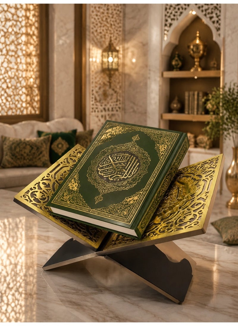Slema Foldable Wooden Book Stand Quran Bible Book Holder Muslim Reading Bookshelf Magazine Cookbook Display Holder for Display Reading Prayer Chapel - Image 4