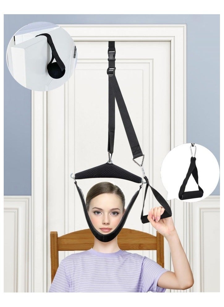 Generic Neck Stretcher Cervical Traction Device for Neck Pain Relief Portable Cervical Traction Over Door for Neck Decompression Neck Hammock for Home  - Image 1