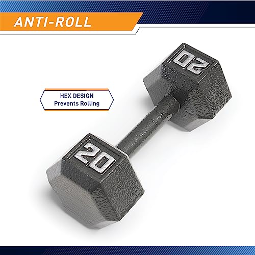 Marcy 20lb Cast Iron Hex Dumbbell, Single, IV-2020 - Image 3