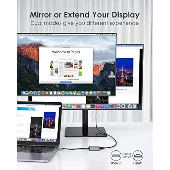 Lention USB C TO 4K HDMI DIGITAL AV ADAPTER COMPATIBLE 2022-2016 MACBOOK PRO 13/14/15/16, NEW MAC AIR/IPAD/SURFACE, SAMSUNG S21/S20/S10/PLUS/NOTE, MORE, STABLE DRIVER CERTIFIED (CB-4KHDMI, SPACE GRAY) - Image 3
