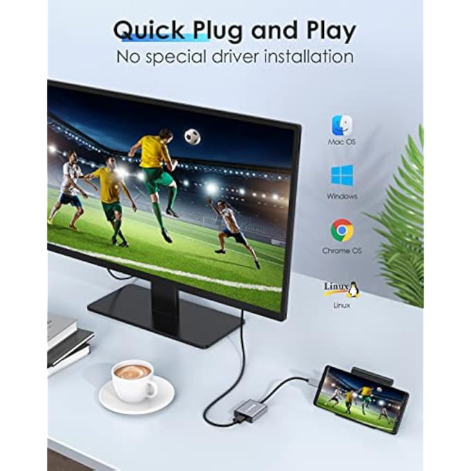 Lention USB C TO 4K HDMI DIGITAL AV ADAPTER COMPATIBLE 2022-2016 MACBOOK PRO 13/14/15/16, NEW MAC AIR/IPAD/SURFACE, SAMSUNG S21/S20/S10/PLUS/NOTE, MORE, STABLE DRIVER CERTIFIED (CB-4KHDMI, SPACE GRAY) - Image 2