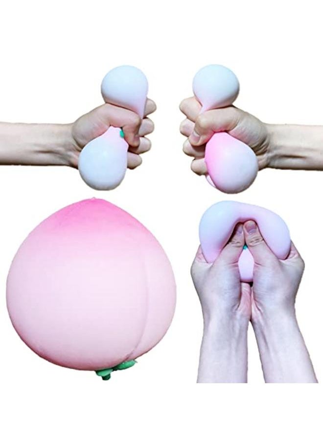 Generic Kawaite Squishy Stress Balls Peach Squeeze Ball 1 Pack, Fun Dough Ball Stretchy Fidget Toys Stress Ball for Kids ＆ Adults, Ideal for Autism/ADHD/Teens Anxiety  - Image 3