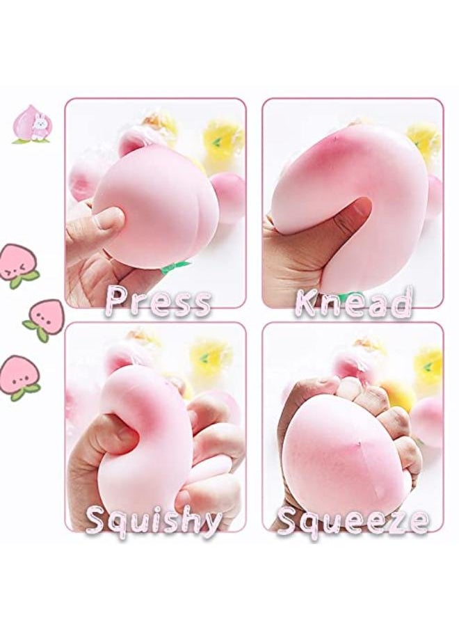 Generic Kawaite Squishy Stress Balls Peach Squeeze Ball 1 Pack, Fun Dough Ball Stretchy Fidget Toys Stress Ball for Kids ＆ Adults, Ideal for Autism/ADHD/Teens Anxiety  - Image 5