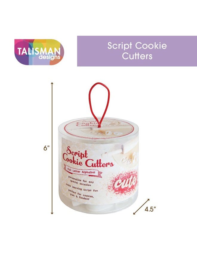 Talisman Designs Script Cookie Cutters | Set of 26 | White | Made of BPA Free Plastic | Small Letter Cutters for Cookies, Pies, Dough & Fondant | Baking Alphabet Cookie Cutters - Image 5