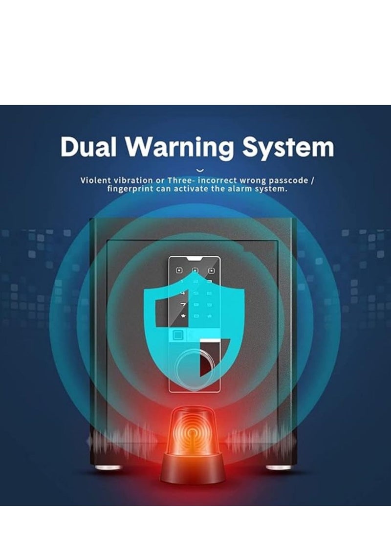 كول بيبي - بصمة بيومترية فاخرة آمنة مع لوحة مفاتيح رقمية تعمل باللمس لتخزين المستندات والأشياء الثمينة - Image 1