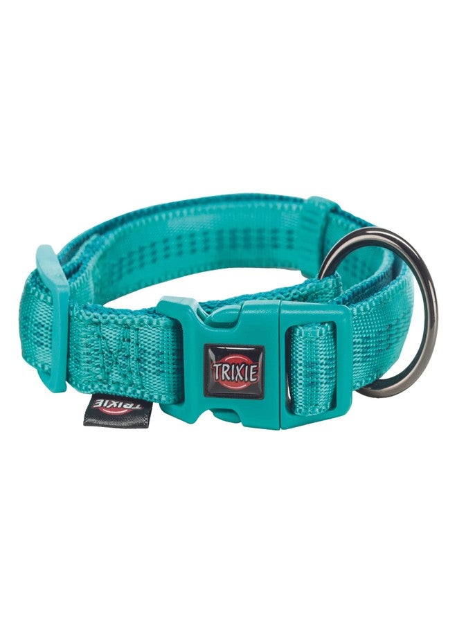 TRIXIE Nylon Softline Elegance Adjustable Collar For Dogs, Comes With Strain-Relieved Buckle Closure And Soft Padding, Small-Medium,12-18 Inch/15 Mm, Ocean/Petrol,Blue - Image 1