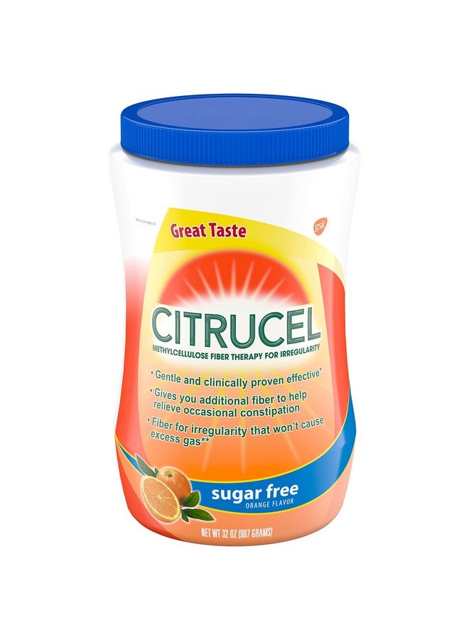 Citrucel Sugar Free Fiber Powder for Occasional Constipation Relief, Methylcellulose Fiber Powder, Orange Flavor - 32 Ounces - Image 1