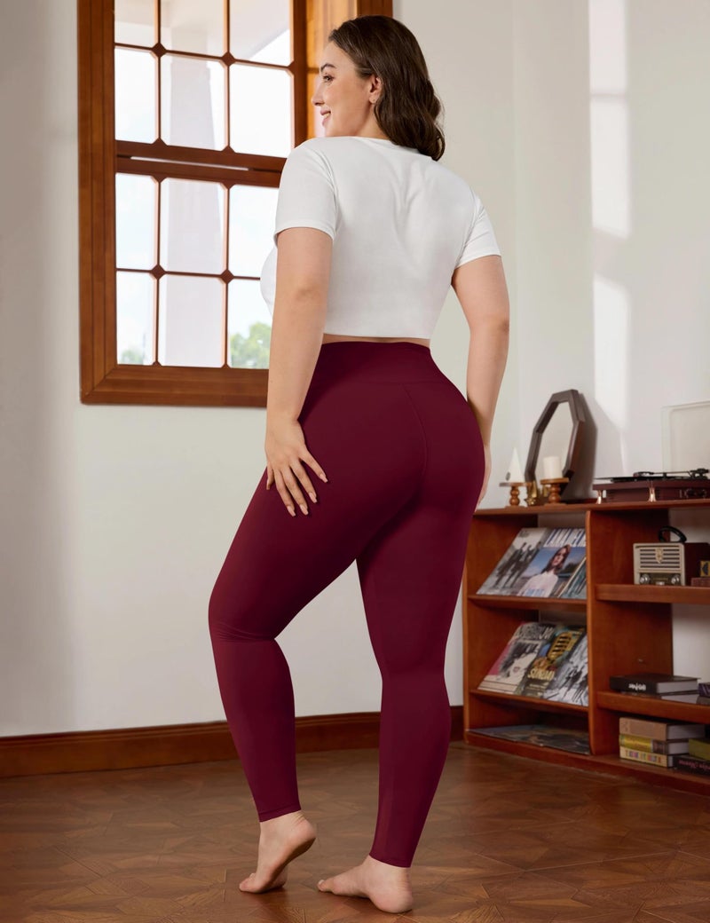 VALANDY Creamlush Plus Size Leggings for Women-3 Packs Stretchy Soft High Waisted Women's Leggings Lounge Yoga Pants - Image 5