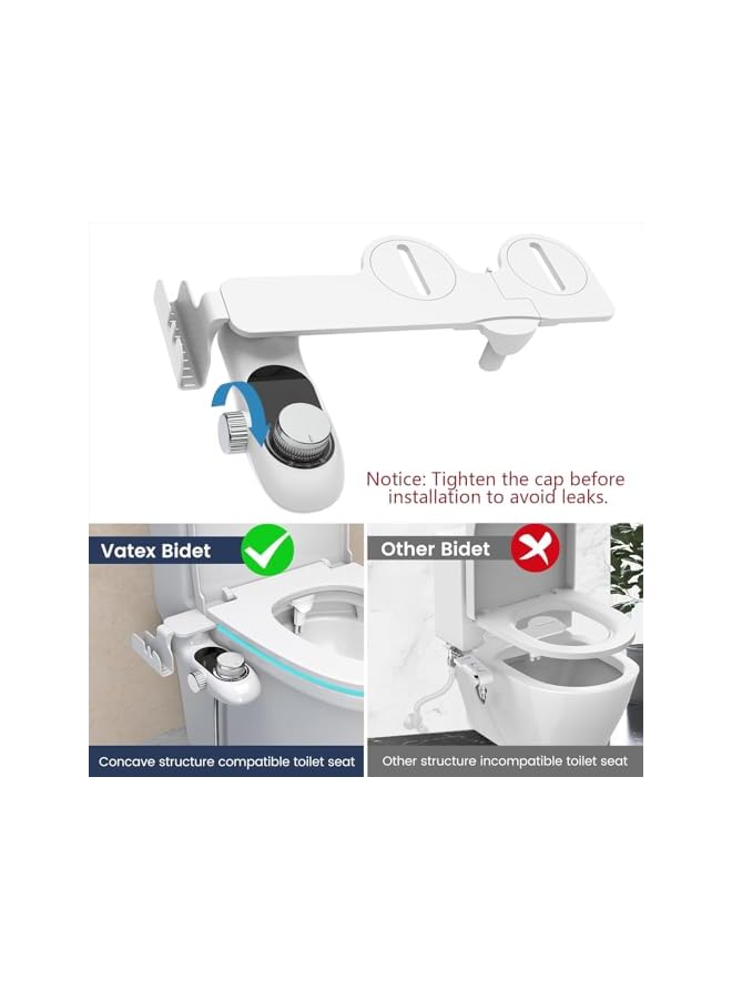 The Bros Bidet Attachment for Toilet with Filters, Non-Electric Self Cleaning Dual Nozzle(Frontal/Rear Wash) for Bidet Toilet Seat, Adjustable Water Pressure, Multi-Stage Water Softener Filters for Hard Water - Image 5