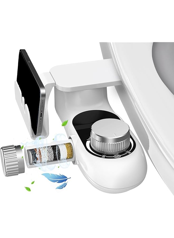 The Bros Bidet Attachment for Toilet with Filters, Non-Electric Self Cleaning Dual Nozzle(Frontal/Rear Wash) for Bidet Toilet Seat, Adjustable Water Pressure, Multi-Stage Water Softener Filters for Hard Water - Image 1