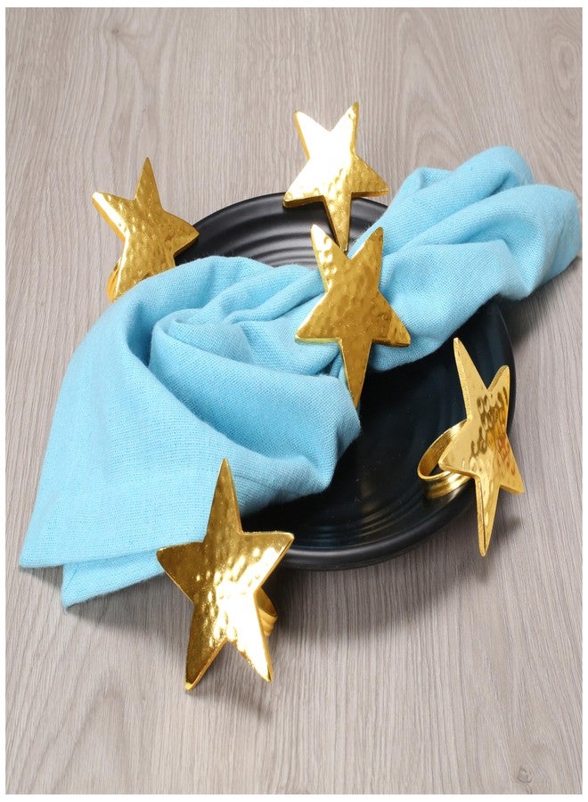 CLEENTABLE Napkin Rings Set of 12 Gold Decorative Metal Star Napkin Holders for Dining Table Decor, Elegant Serviette Rings for Weddings, Parties, Holidays & Everyday Use - Image 1