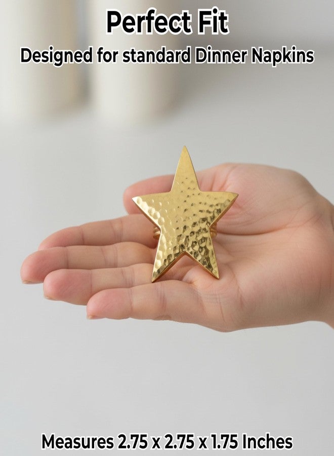 CLEENTABLE Napkin Rings Set of 12 Gold Decorative Metal Star Napkin Holders for Dining Table Decor, Elegant Serviette Rings for Weddings, Parties, Holidays & Everyday Use - Image 3