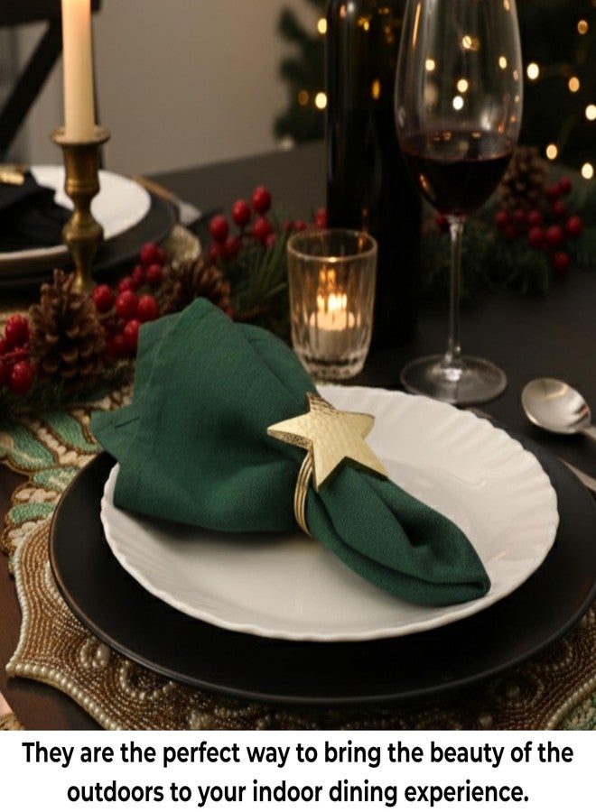 CLEENTABLE Napkin Rings Set of 12 Gold Decorative Metal Star Napkin Holders for Dining Table Decor, Elegant Serviette Rings for Weddings, Parties, Holidays & Everyday Use - Image 2