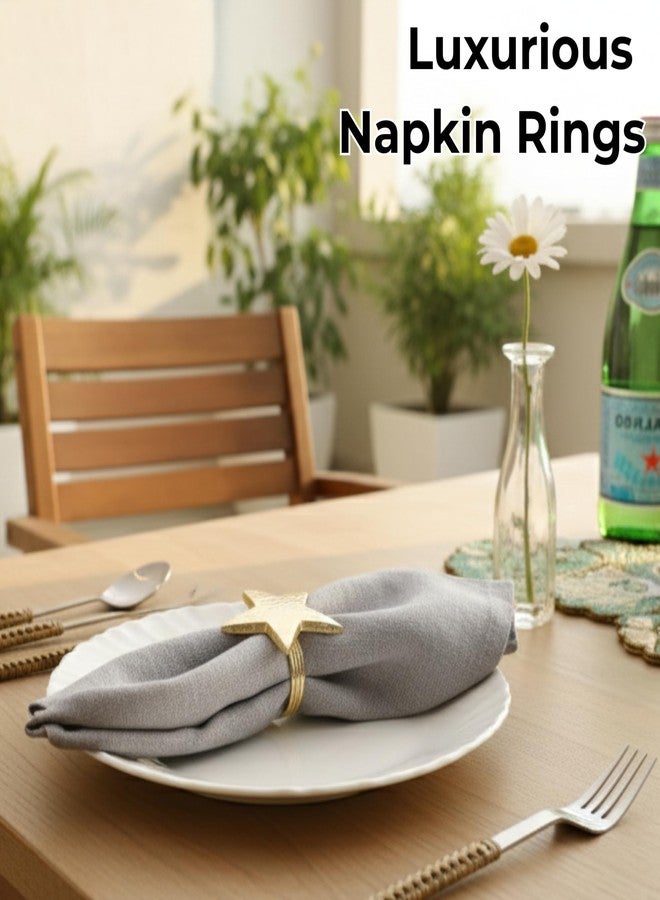 CLEENTABLE Napkin Rings Set of 12 Gold Decorative Metal Star Napkin Holders for Dining Table Decor, Elegant Serviette Rings for Weddings, Parties, Holidays & Everyday Use - Image 5