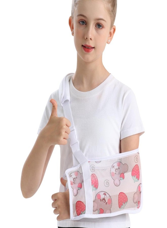 Ledhlth Kids Mesh Printed Arm Sling for Broken Arm, Torn Rotator Cuff, Shoulder Elbow Wrist Injury, Pediatric Brace Support (Bear, Small) - Image 1