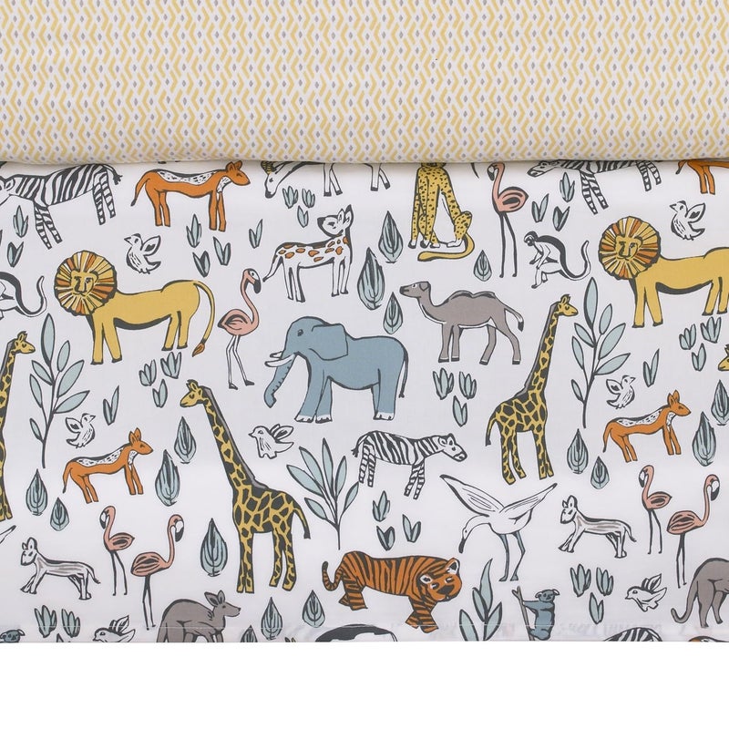 Dwell Studio Safari Animal Print Crib Skirt, Gray/Yellow/Orange - Image 1