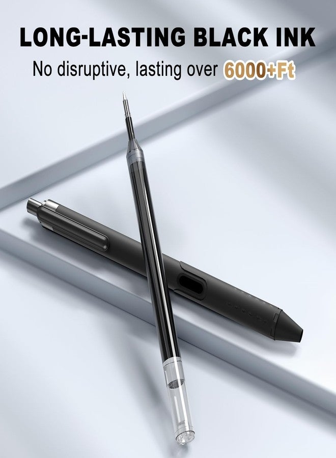 JIMMIDDA 12 Pack Gel Pens - 0.7mm Quick-Drying Smooth Writing Black Ink Pens - Comfort Grip Retractable Pens for Journaling, Office Supplies (12 Count, Black Ink) - Image 2