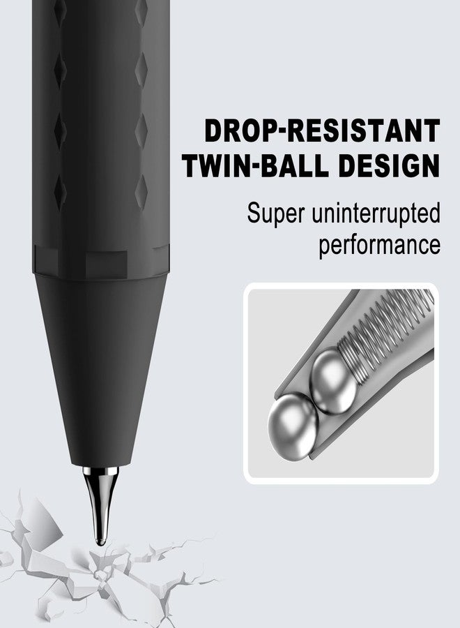 JIMMIDDA 12 Pack Gel Pens - 0.7mm Quick-Drying Smooth Writing Black Ink Pens - Comfort Grip Retractable Pens for Journaling, Office Supplies (12 Count, Black Ink) - Image 4